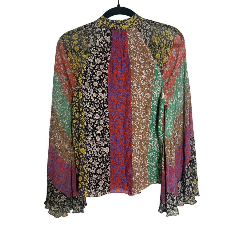 Alice + Olivia Prija Patchwork Blouse Sz. S - Picture 5 of 8